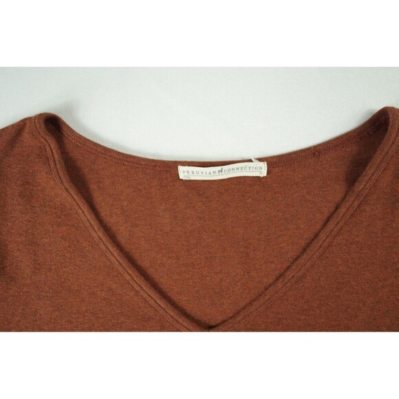 Peruvian Connection Light Weight Long Sleeve Sweater Burgundy Size 16 Long - Picture 5 of 13